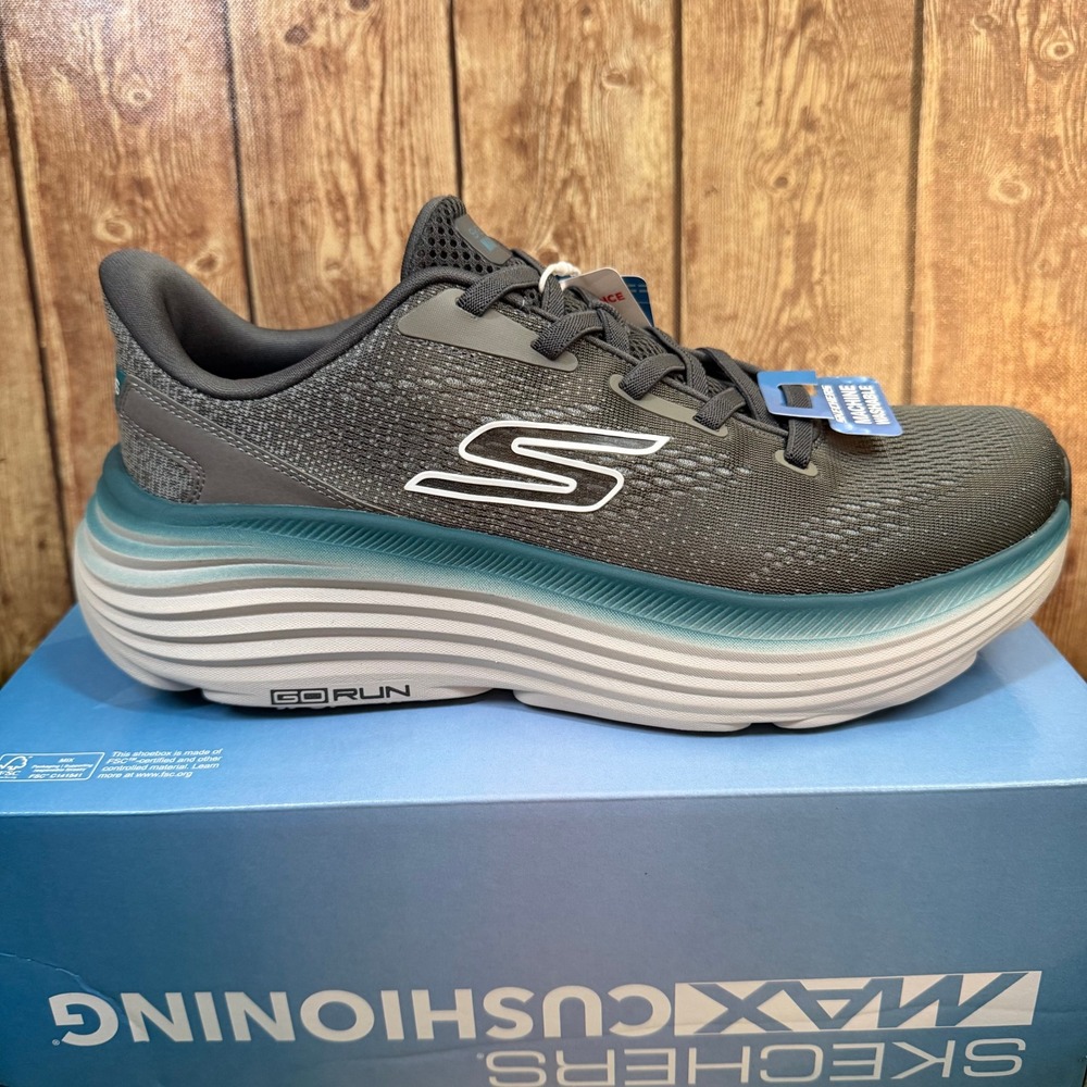 Skechers Max Cushioning Endeavour Running Shoes Mens Size 9 Charcoal Mesh